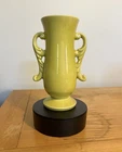 Red Wing USA 1351 Ceramic Art Pottery Vase Green/Brown W/ Handles Glossy