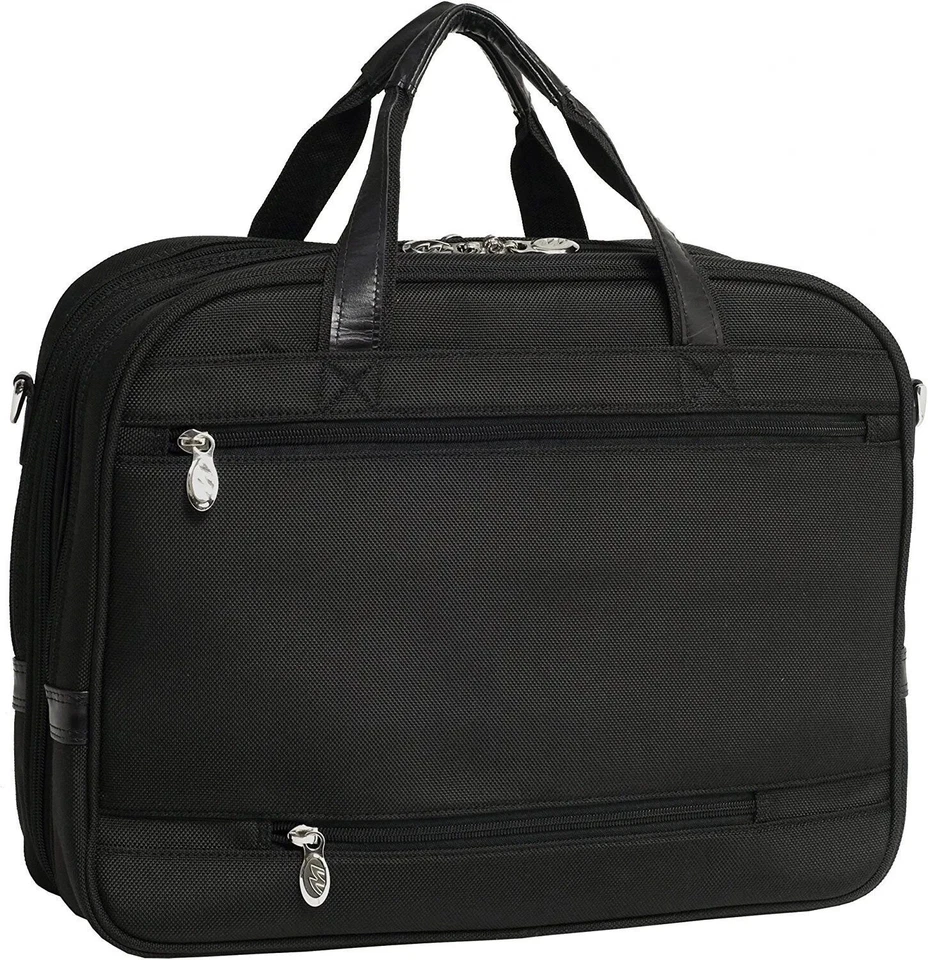 Estuche para computadora portátil McKlein Springfield negro de nailon compatible con puntos de control de 17" Foto 2 de 4