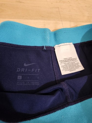 NIKE PRO GIRLS COMPRESSION SHORTS SIZE LARGE BLUE 4” 819609-429 - Picture 4 of 9