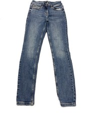Generic women's jeans blue zip up mid rise size mediu W28 in leg 26 stretch