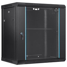 12U Wall Mount Network Cabinet, 15.5'' Deep Server Rack Cabinet Enclosure, 200 L