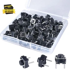100 Pcs Tact Push Button Switch 2 Pin 6X6X5 Mm Micro Momentary Tactile Switch ⭐️