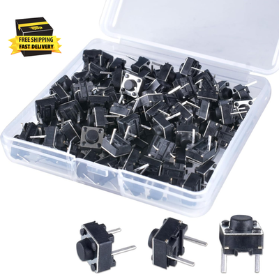 #ad 100 Pcs Tact Push Button Switch 2 Pin 6X6X5 Mm Micro Momentary Tactile Switch ⭐️ $11.06