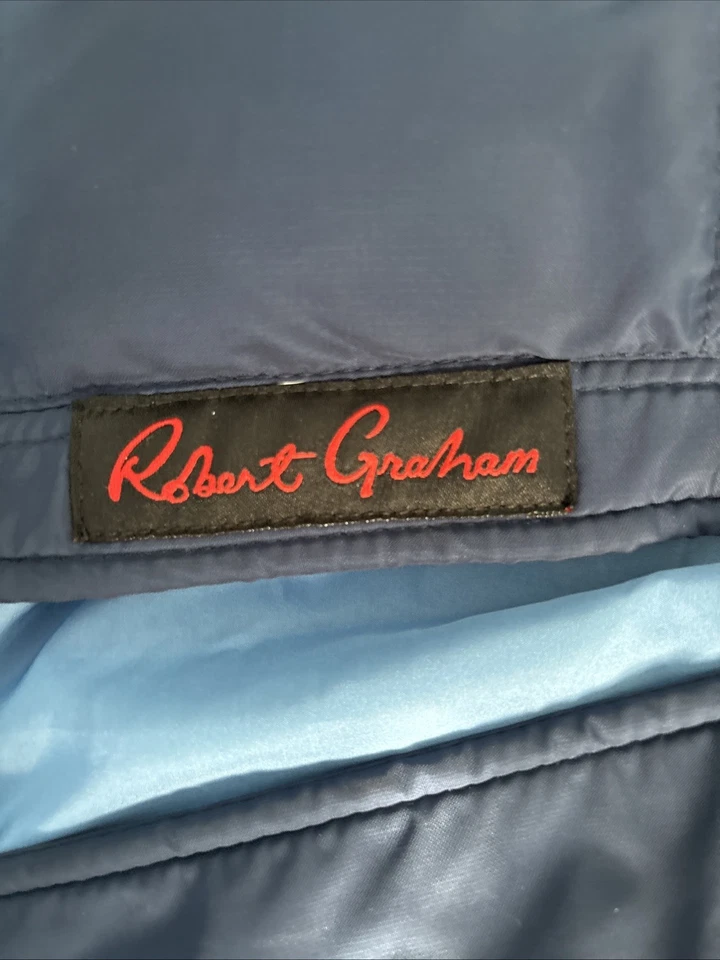Chaqueta de bombardero acolchada para hombre Robert Graham azul marino repelente al agua XXL Foto 2 de 4