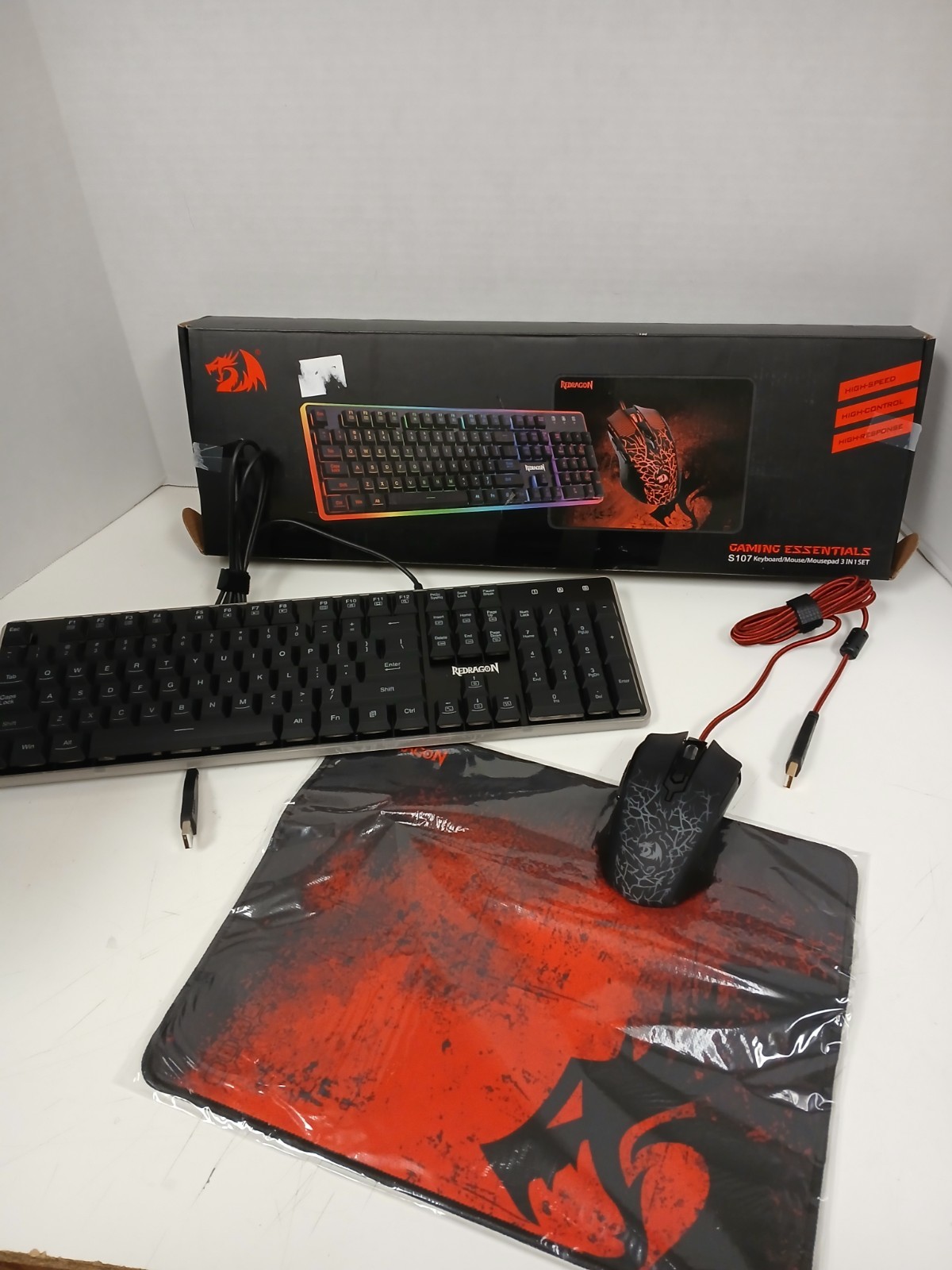 Redragon S107 Gaming Essentials Keyboard/Mouse/Mousepad 3-in