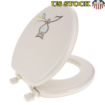 Soft Cushion Decorative Toilet Seat Heavy Duty Vinyl Foam Easy Install New