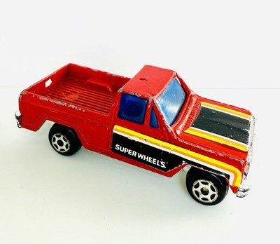 Vintage 1988 Super Wheels Flare-side Pickup Truck Red Hong Kong Ford Chevy Rare