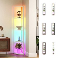 Modern Floor Lamp with 5-Tier Shelves and RGB Light for Bedroom Office