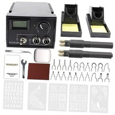 Professional Wood Burning Kit 60W Tool Pyrography Kit with Dual - Dual Powered