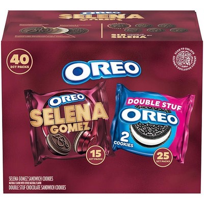 Selena Gomez & OREO Double Stuf Cookies Variety Pack 1.02 oz 40 pk