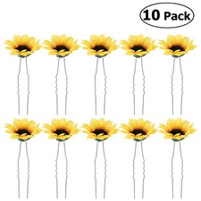 FRCOLOR 10PCS Daisy Sunflower Bridal Wedding Hair Hair Clips hair pins