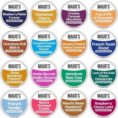 Maud's Super Flavored Coffee Pods Variety Pack 80 ct 16 M Roast Assorted Flavors