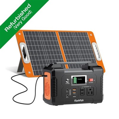 Flashfish 200W 151Wh Portable Power Station with 60W 18V Solar Panel Refurbished