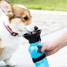 Portable Cat Dog Pet Water Bottle Drinking Cup Puppy Travel Outdoor Feeder Blue