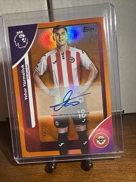 2025-26 Topps Premier League Yehor Yarmoliuk Autograph 15/25 Orange Parallel