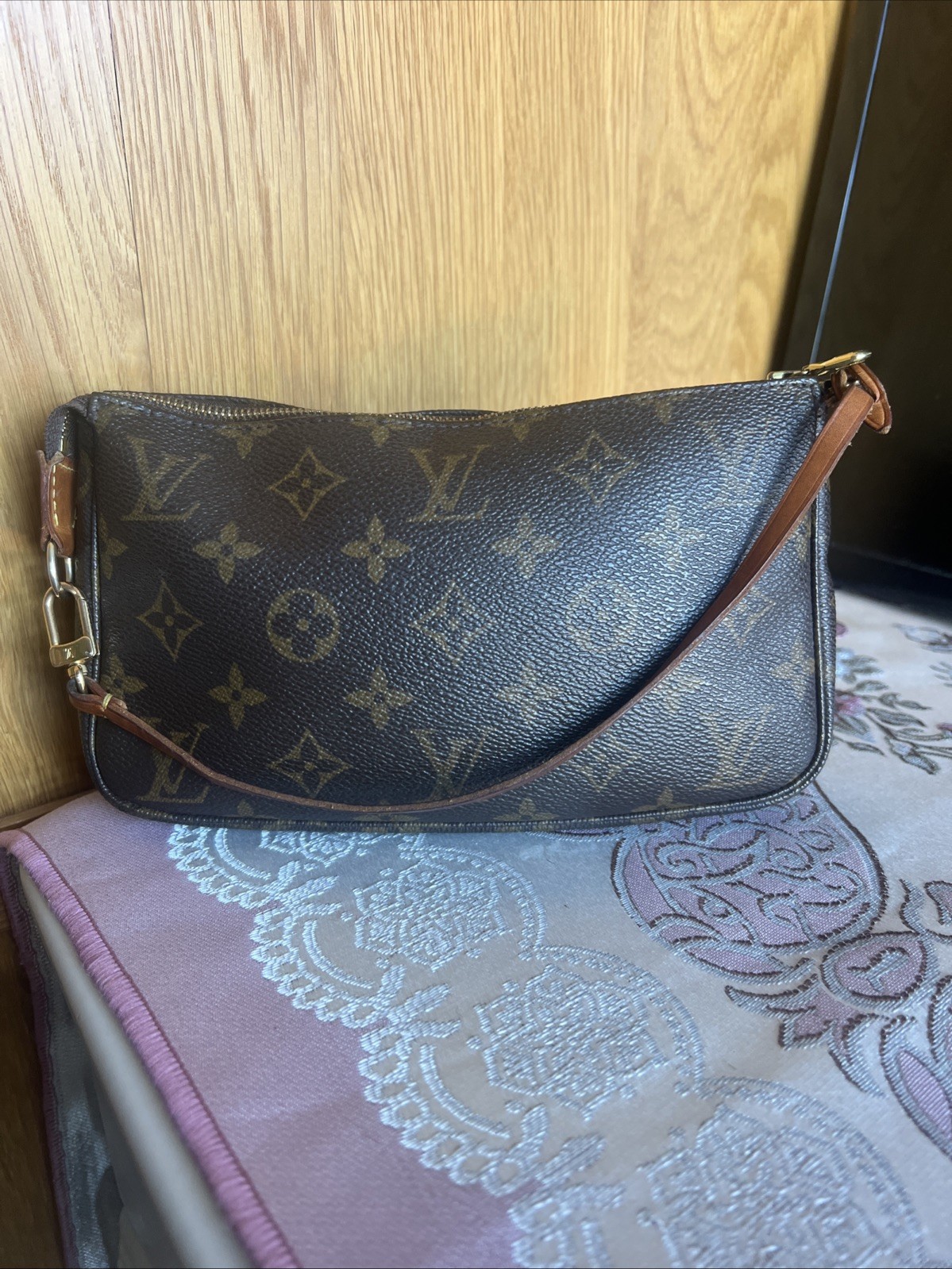 Louis Vuitton Pochette Accessoires Shoulder Bag Brown Canvas