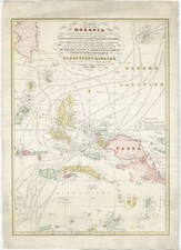 Antique Map of the Islands of Oceania (1855)
