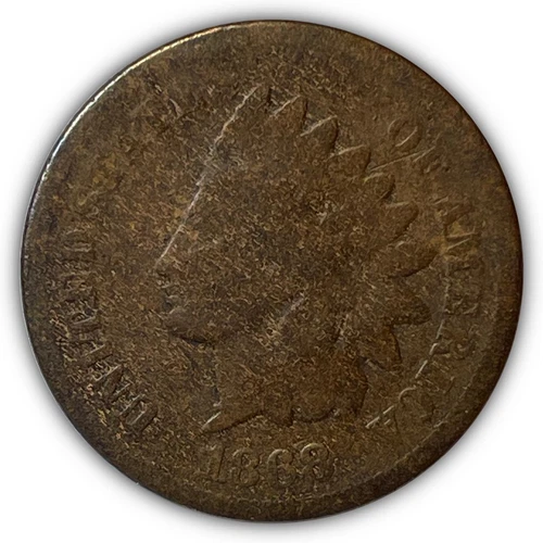 1868 Indian Head Cent Good G Coin #7447