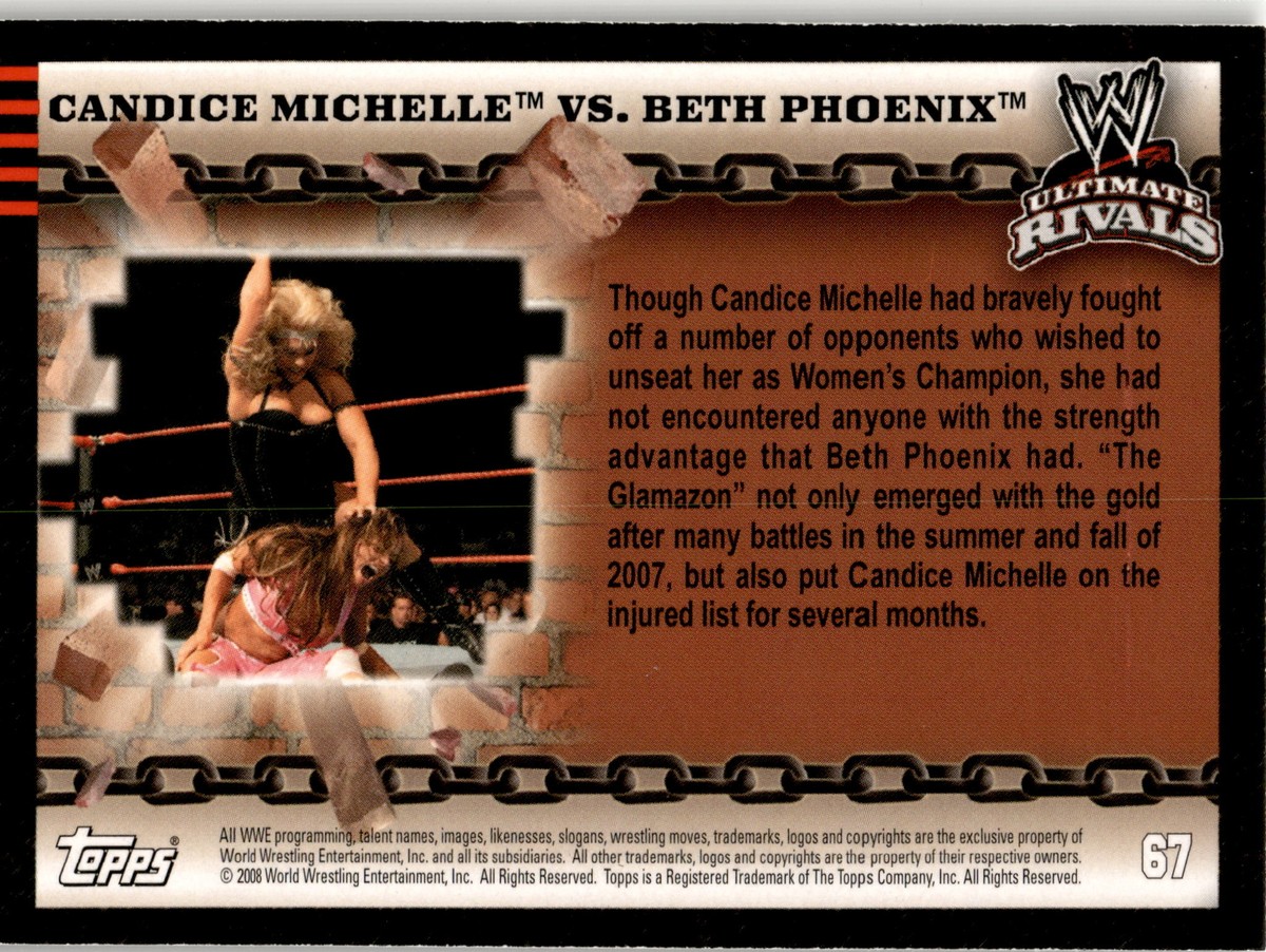 2008 Topps WWE Ultimate Rivals #67 Candice Michelle vs. Beth