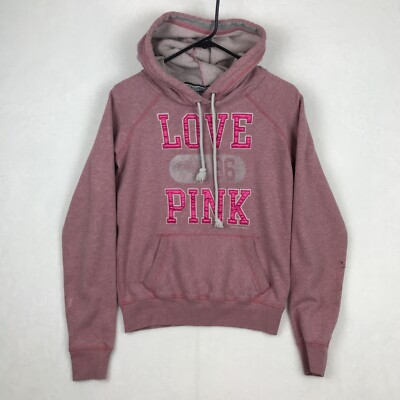 PINK Victoria's Secret Full Zip Hooded Sweater Jacket Pink Graphics
