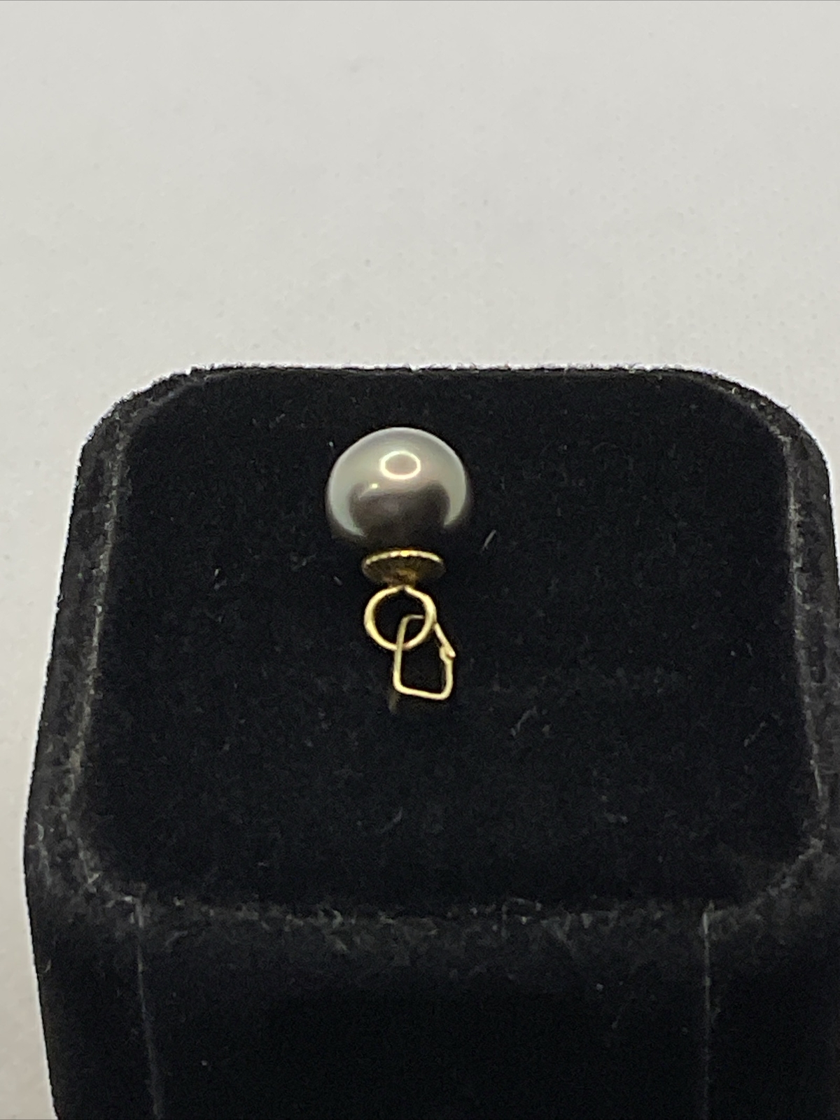 TINY ELEGANT Solid 18K (750) Yellow Gold Black Ta… - image 10