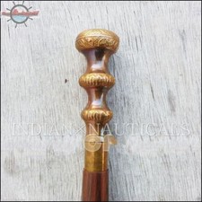 Antique Brass Handle Vintage Style Victorian Walking Cane Stick Wooden Stylesh