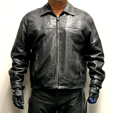 Forest Club Leather Bomber Jacket Size XL | eBay