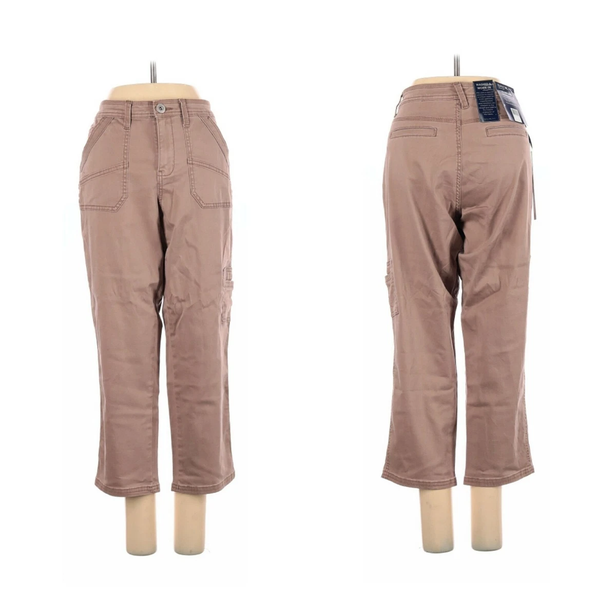 Bandolino Jeans Selene Capri Sz 8 Brown Mid Rise Cropped Cargo