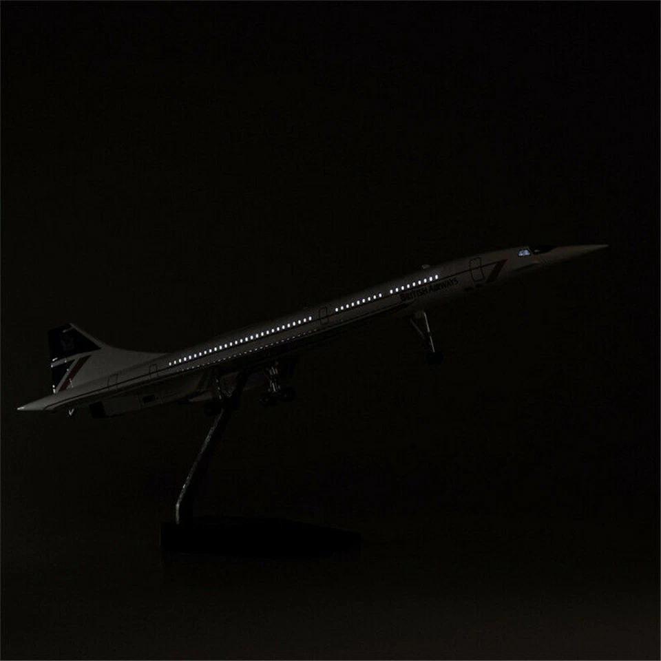 1/125 50cm Singapore Airlines Concorde Passanger Airplane Plane W/Light Sound To - Image 4 of 4