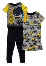 NWT DC Batman Toddler Boys 4-Piece Short Sleeve Snug Fit Pajama Set; Sz 3T, 4T