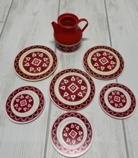 VINTAGE Chilton Toy Play Dishes Lot of 7 Plates Pitcher Pretend Play Kitchen