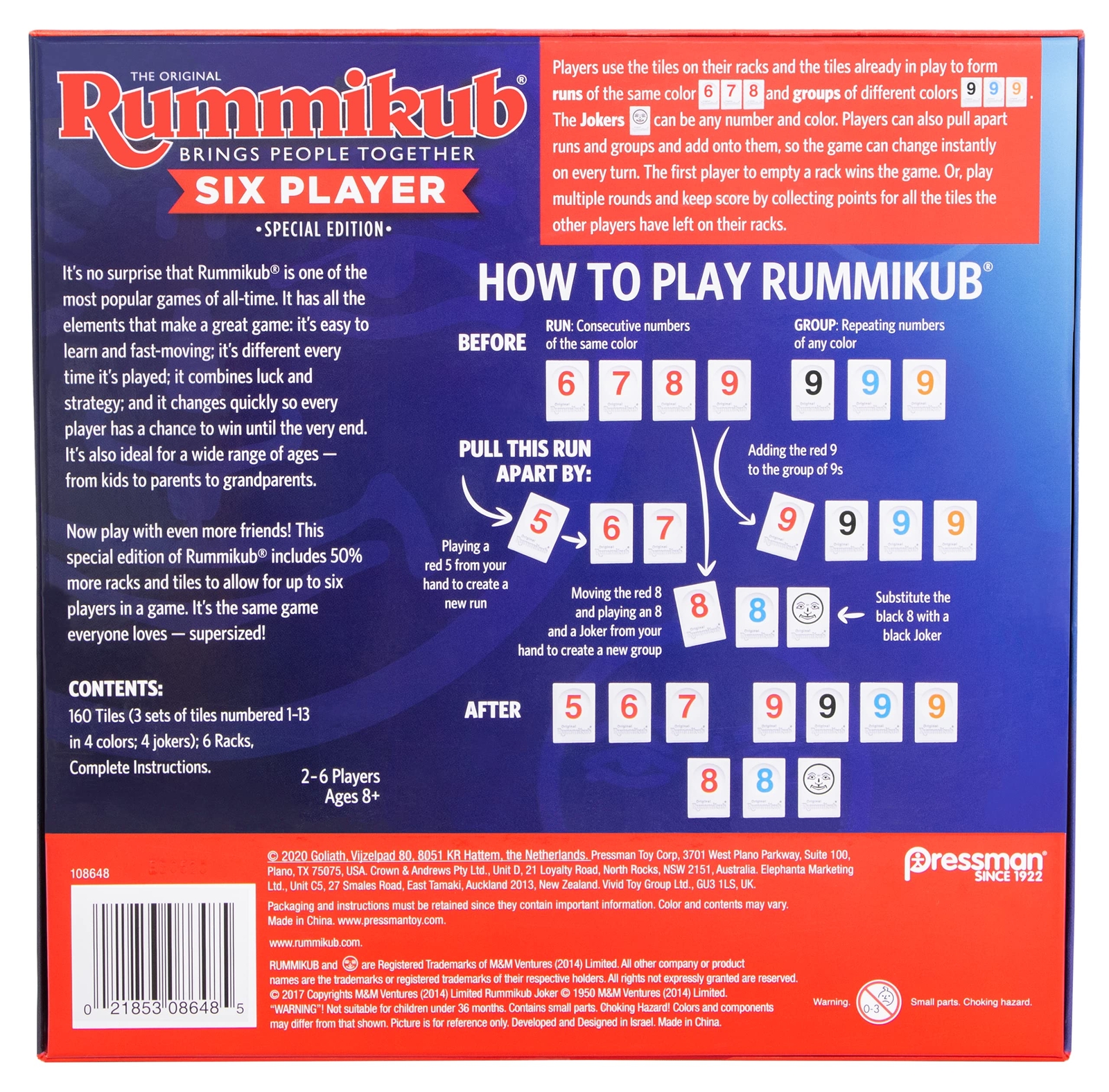 Rummikub Classic Game for 2 to 6 Players Easy to Learn Fun Strategy Game