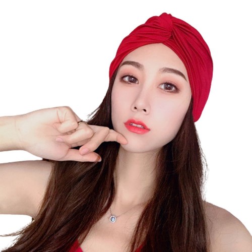 Pleated Summer Swim Turban Cap Knotted Hot Spring Bathing Hat Long Short Hair - Picture 17 of 23