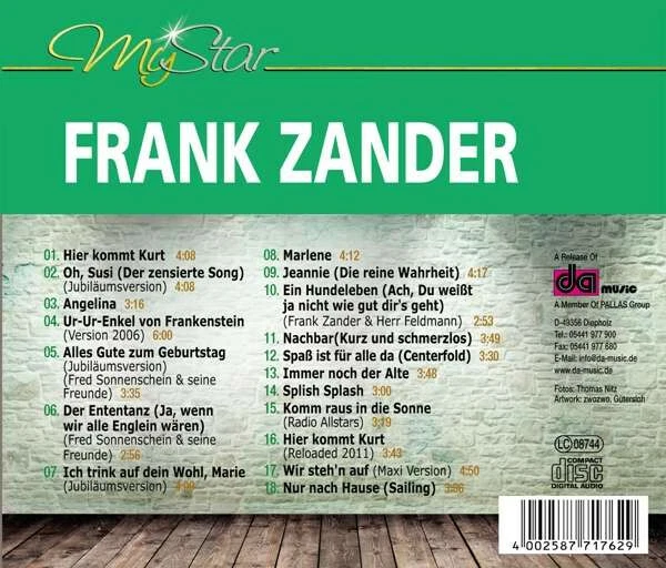 Frank Zander CD My Star Best Of Hits Größte Erfolge Jeannie Kurt Sailing Marlene - Bild 2 von 2