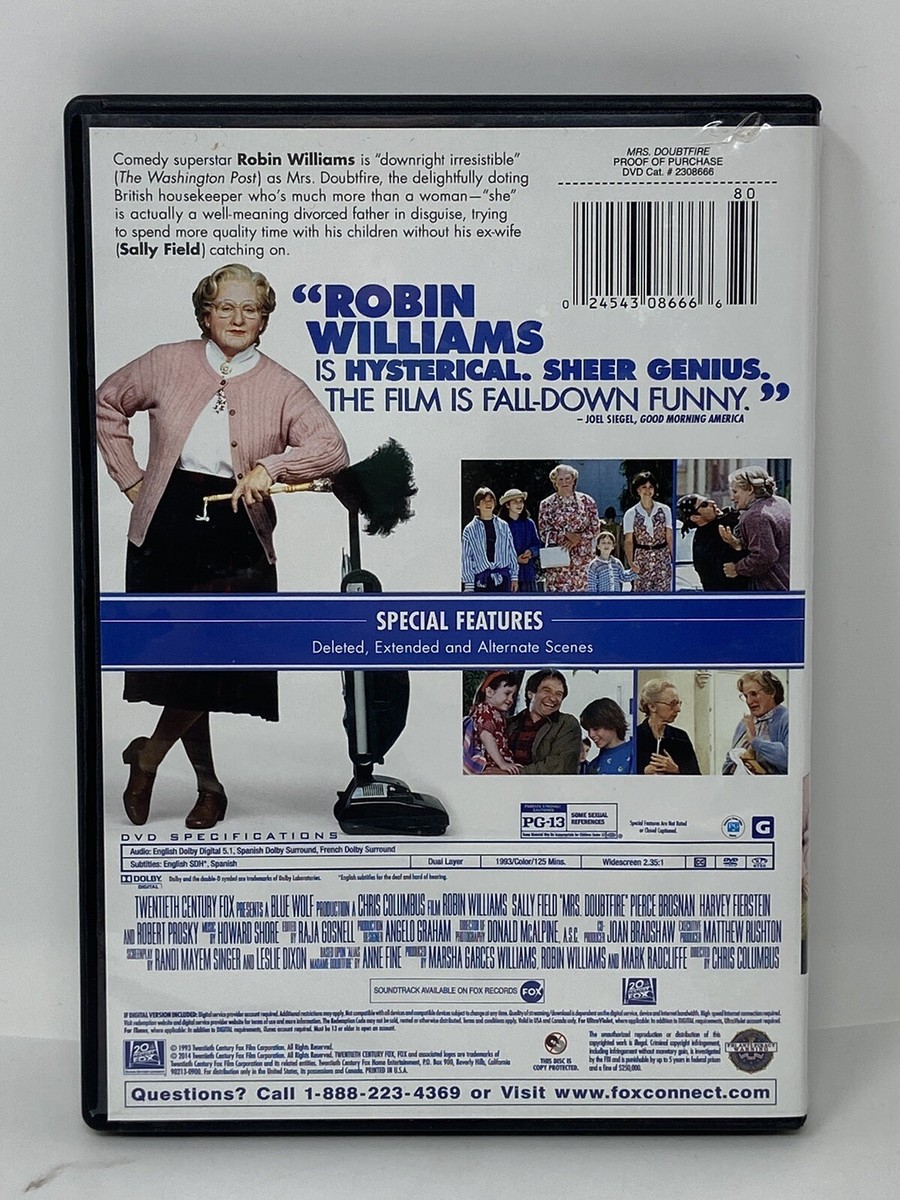 Mrs. Doubtfire 1993 (DVD 2014) Robin Williams | eBay