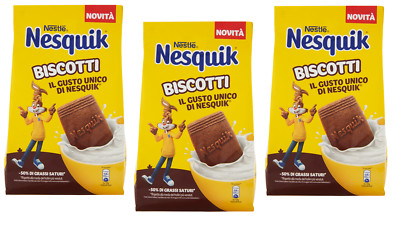 3x Nestlé Biscotti Kekse mit Nesquik-Geschmack,Kakao Kekse mit Milch 300g