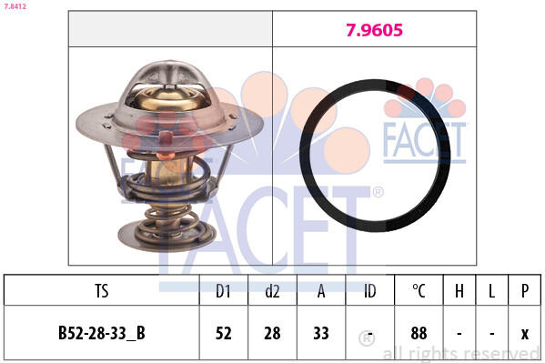 Facet Thermostat KüHlmittel 88°C FüR Ford Mondeo III Turnier Tourneo Custom-image