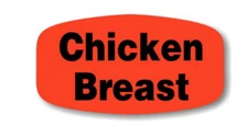 1000 each per roll Chicken Breast Food Labels Stickers Decals .625 x 1.25" 