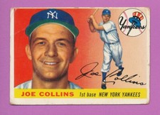 LOW GRADE JOE COLLINS 1955 TOPPS #63 CREASED POOR FILLER EDGE DAMAGE *TPHLC-7526