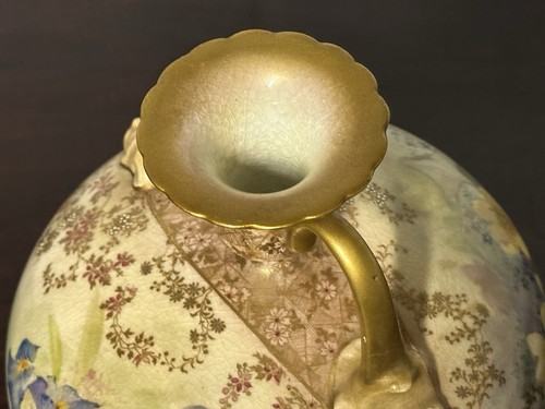 Rare Exquisite Antique Twin Handle Ovoid Shaped 1891-1901 Doulton Burslem Vase - Picture 4 of 22
