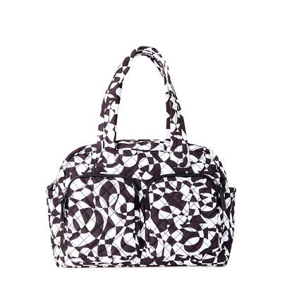 No Boundaries Women's Double Pocket Weekender Black White Kaleidoscopic Bag NEW
