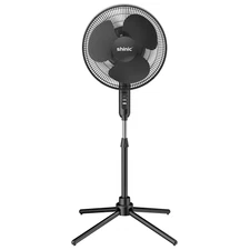 16" 3-Speed Oscillating Pedestal Fan w Folding Base, Adjustable Height & Tilt