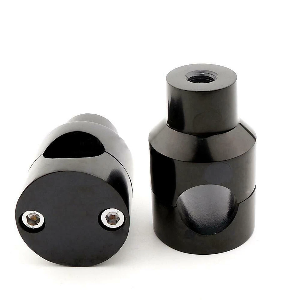 Par de abrazaderas elevadoras negras CNC para manillar de motocicleta de 1" con tornillos para Yamaha Foto 4 de 4
