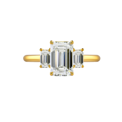 #ad Diamond Ring Gold Lab Grown Certified IGI Emerald Cut Women 18k 2.35 Carat $2039.19
