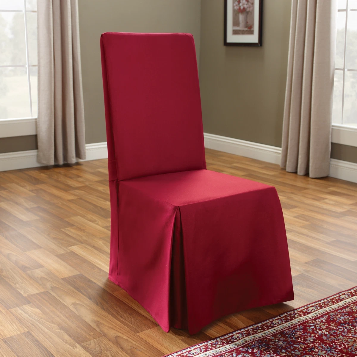 SureFit Cotton Duck Long Dining Chair Slipcover eBay