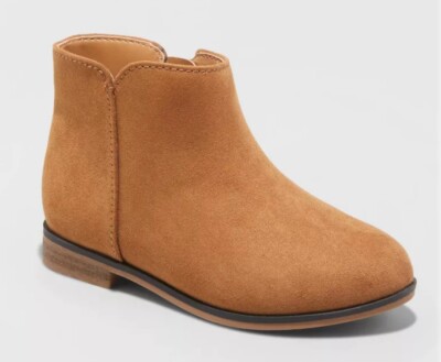 Toddler Girls' Penelope Slip-On Zipper Booties Cognac - Cat & Jack - CHOOSE SIZE