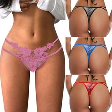 Sexy Women's Flower Lace Thong G-string Panties Lingerie Underwear Hollow T-back