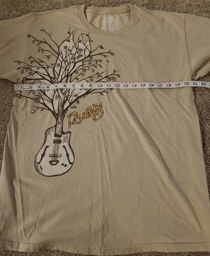 Rusty Brand Mens L Guitar Music Tree Short Sleeve Graphic Shirt - Picture 5 of 6