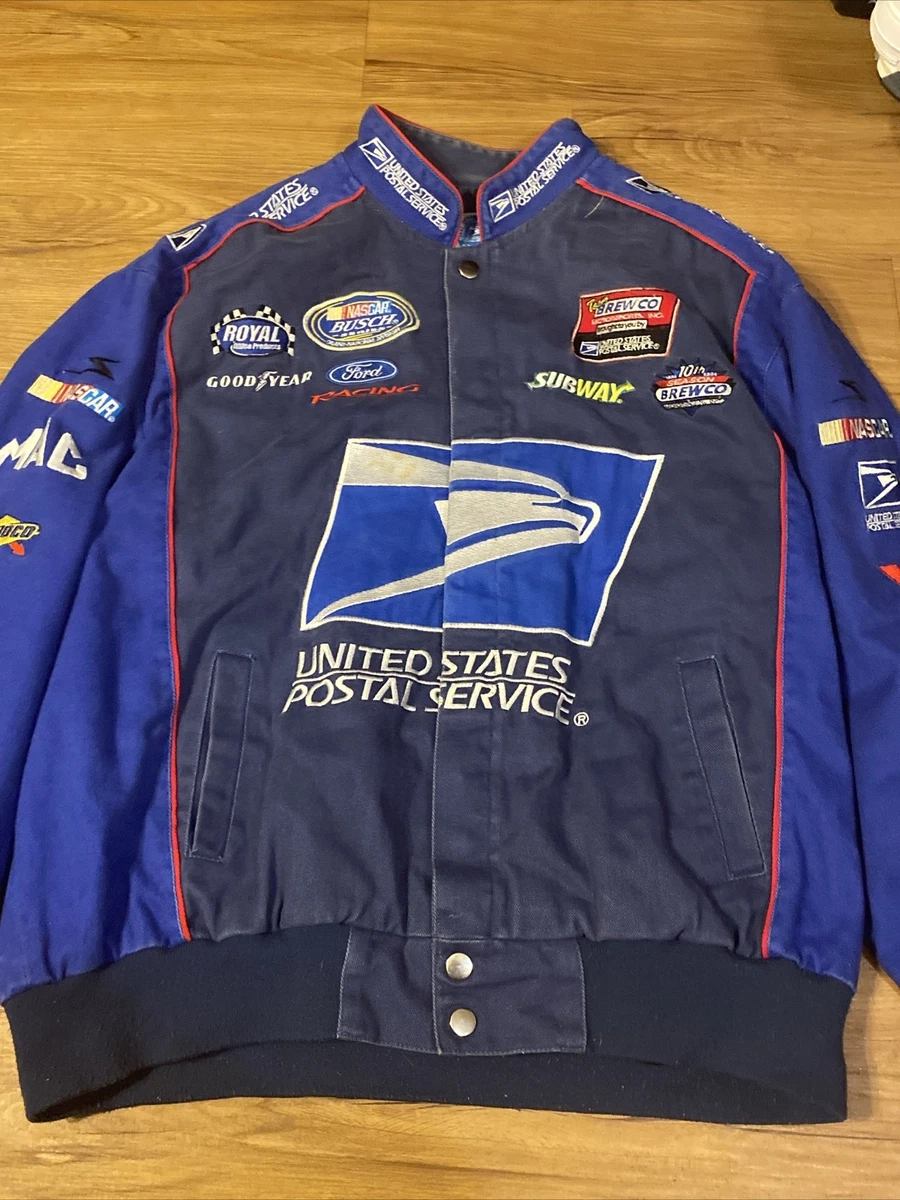USPS Postal Service Goodyear Ford NASCAR BrewCo Blue Racing Jacket