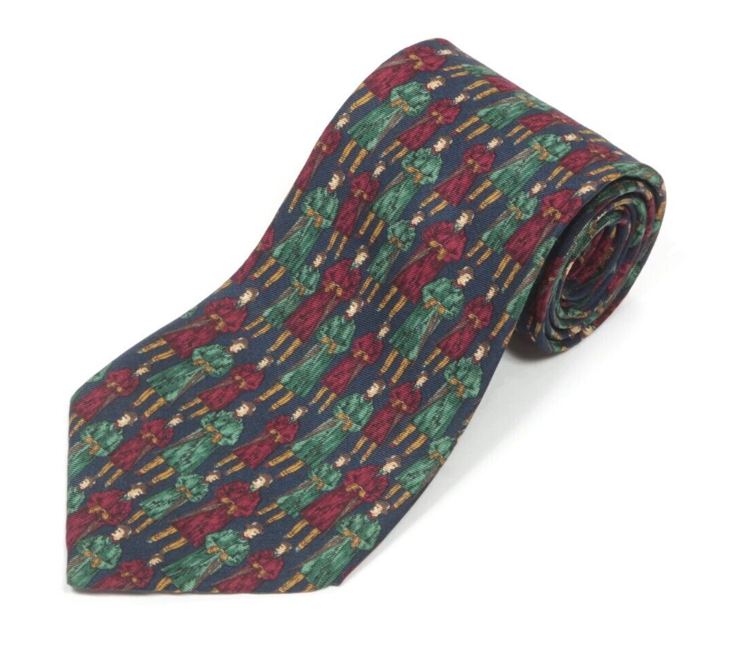 Stormy Weather Men's Silk Tie by NAUTICA Gentleman with Raincoat and Umbrella Design-image